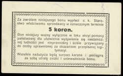Бон 5 крон квітень 1918 С Розділ SH (реверс).jpg