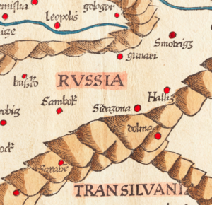 Жидачівщина на карті нової Польщі 1541.png