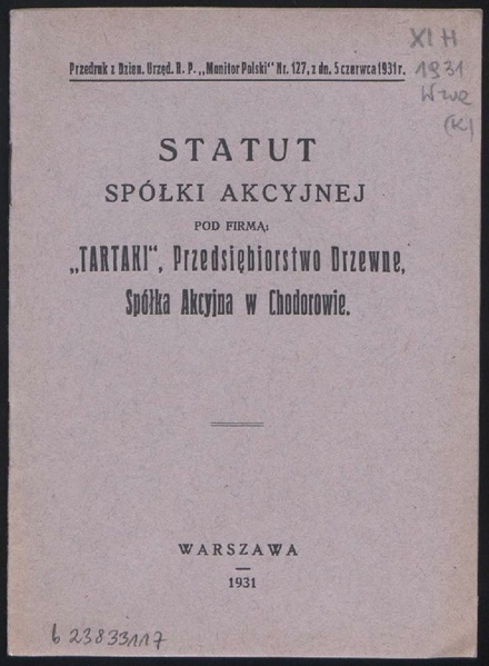 Файл:Статут акціонерного товариства Тартаки в Ходорові (1931).pdf