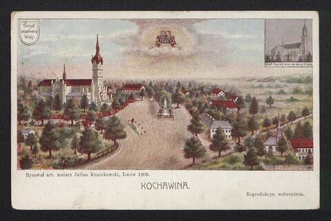 Кохавина, загальний вигляд, кольорова поштівка 1909 року