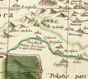 Жидачівщина на карті Литви 1613.png