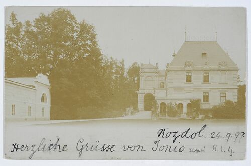 Поштівка палац Лянцкоронських у Роздолі (1899).jpg