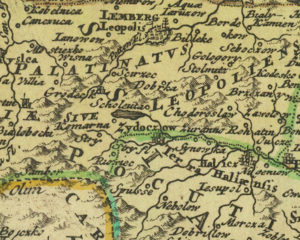 Жидачівщина на карті Польщі 1739.png