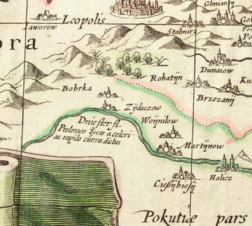 Жидачівщина на карті Литви 1613