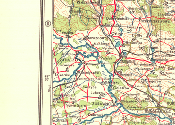 Жидачівщина на карті Львівщини 1953