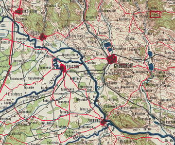 Жидачівщина на карті Польщі Пшемисль 1947