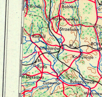 Жидачівщина на карті світу Львівщина 1944