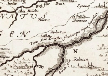 Жидачівщини на карті Польщі 1687