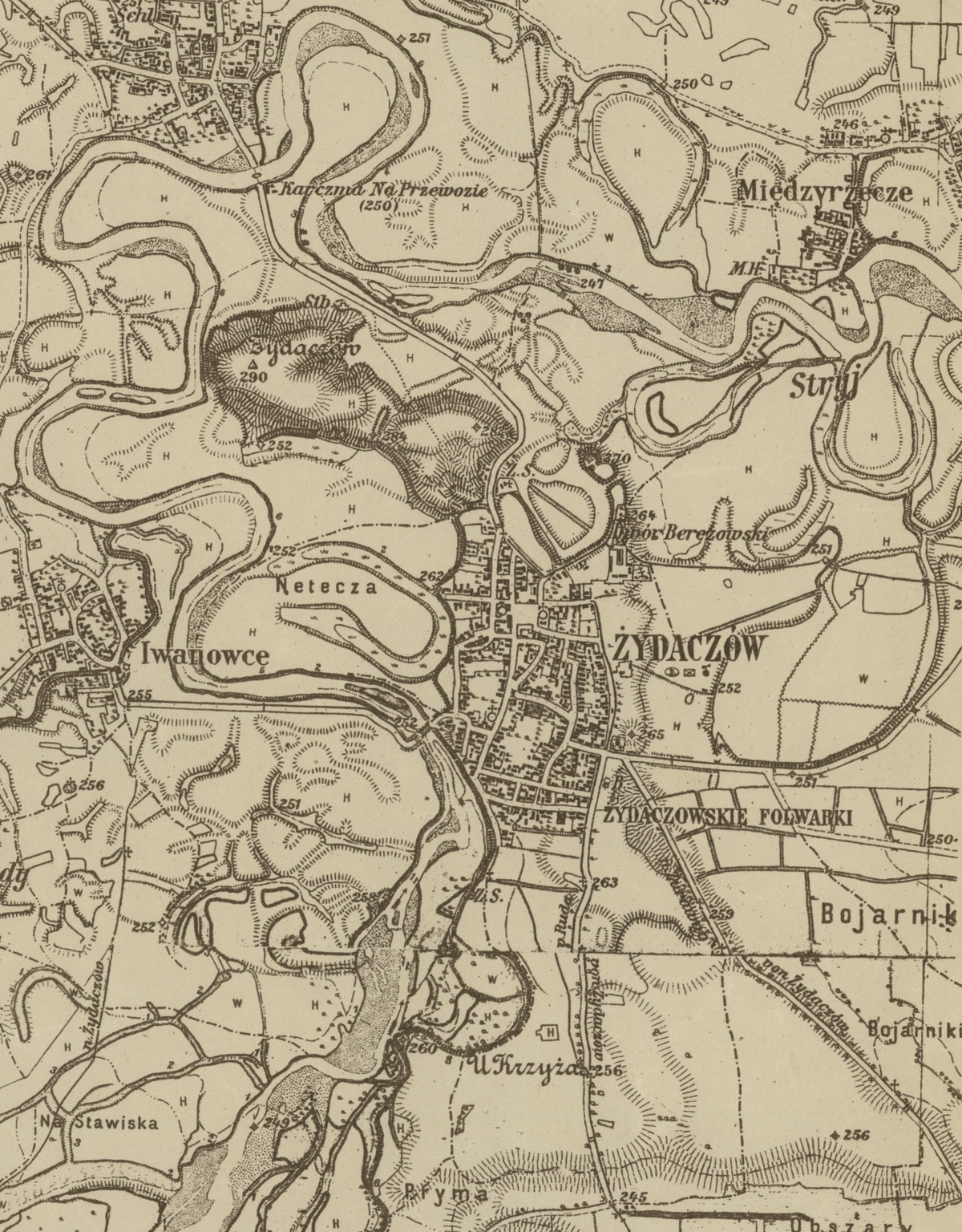 Жидачів карта 1929
