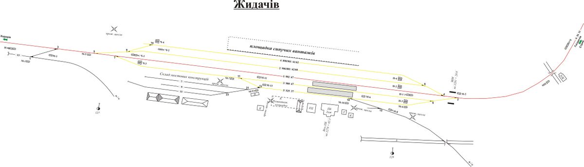 Залізнична станція Жидачів (схема)
