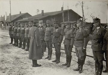 Кайзер Карл I з німецькими офіцерами у Ходорові (1917) (12)