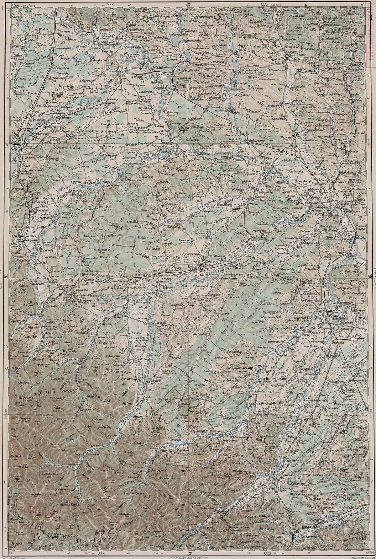 Карта Станіславського воєводства (1913)