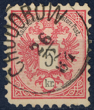 Марка 5 крейцерів 1884 Ходорів