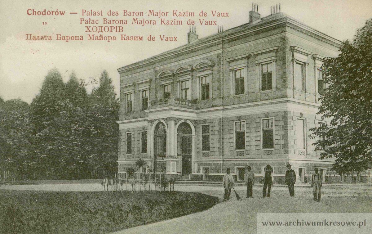 Поштівка Палац де Во в Ходорові (1911)