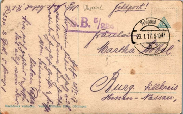 Поштівка Розгортання військ в Журавно (зворот)